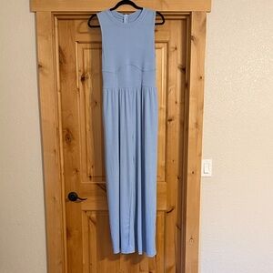 Cider Sky Blue Ribbed Jumpsuit